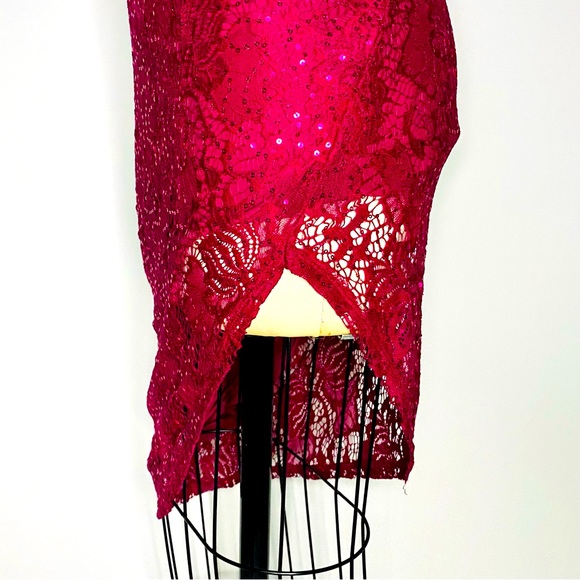 NWT GUESS Sequin & Lace Asymmetrical Dress - Picture 9 of 10